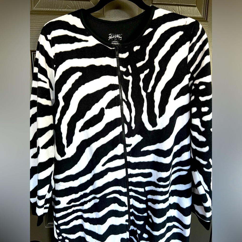Nick & Nora Adult Zebra Onsie